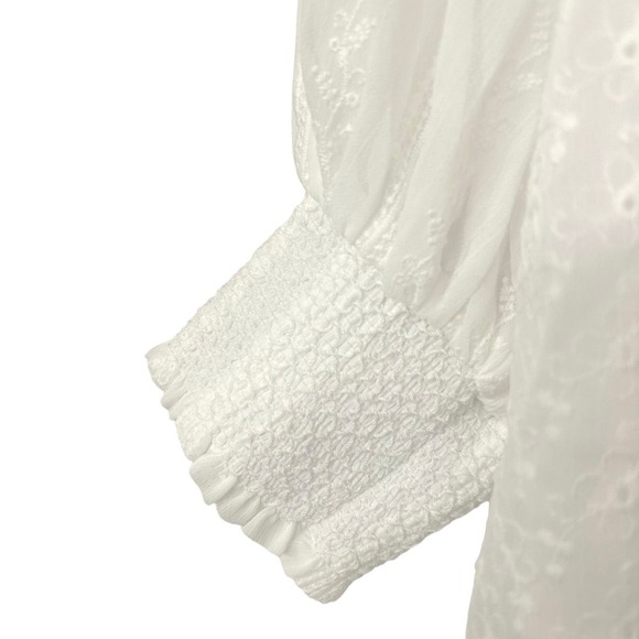 ALICE+OLIVIA Lang Embroidered Button Down Long Sleeve Blouse size Large NWT - Picture 9 of 14